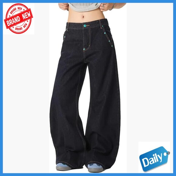 Vintage High Waisted Wide Leg Jeans Baggy Y2K Streetwear Pants